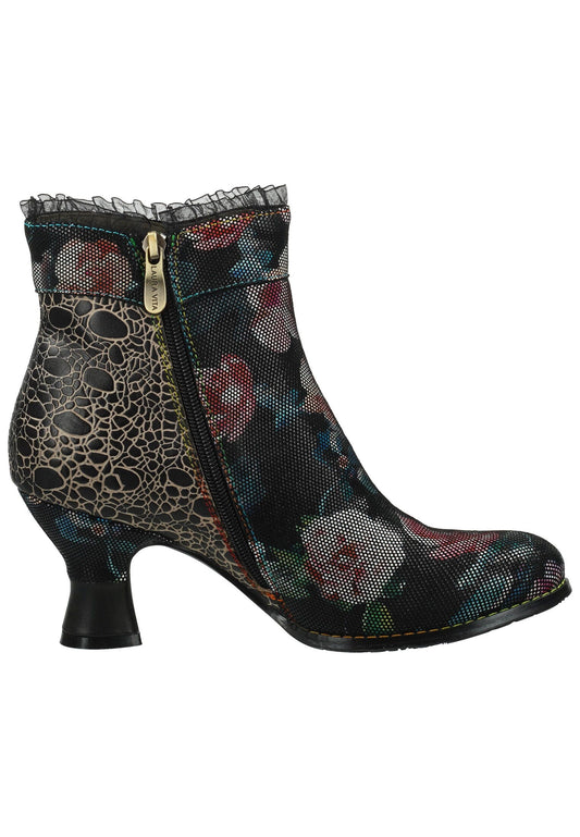 Laura Vita Stiefelette Leder Schwarz Multi Warmfutter