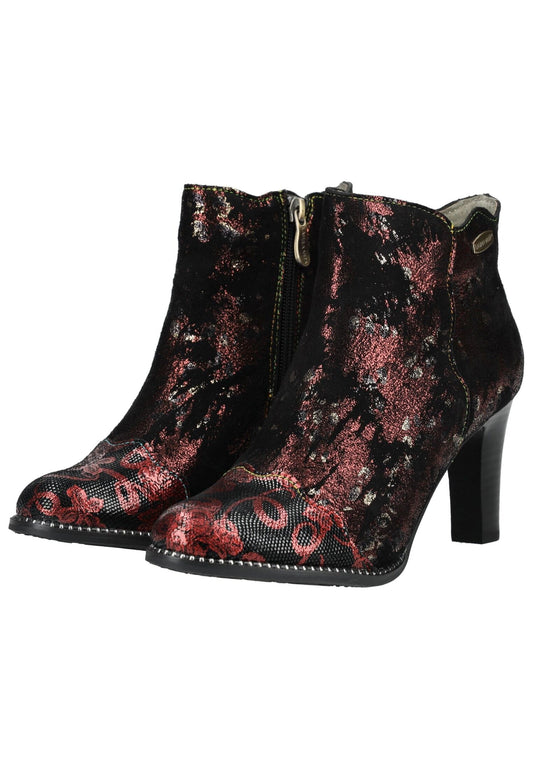 Laura Vita Stiefelette Leder Schwarz/Rot