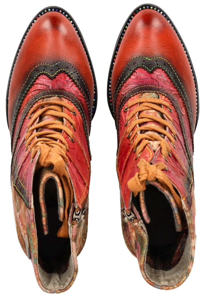 Laura Vita Stiefelette Leder/Textil Camel