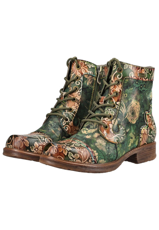 Laura Vita Stiefelette Leder/Textil Grün