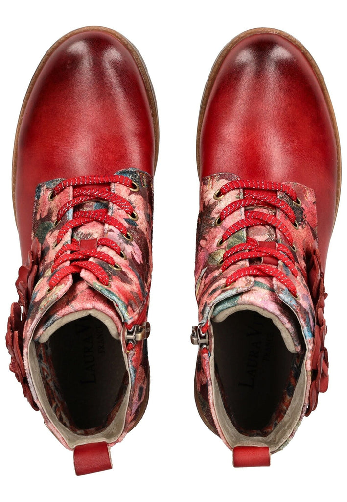 Laura Vita Stiefelette Leder/Textil Rot