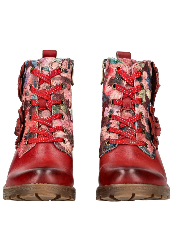 Laura Vita Stiefelette Leder/Textil Rot