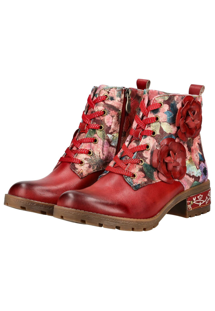 Laura Vita Stiefelette Leder/Textil Rot