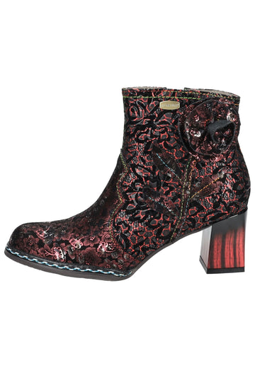 Laura Vita Stiefelette Leder/Textil Rot