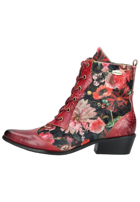 Laura Vita Stiefelette Leder/Textil Rot