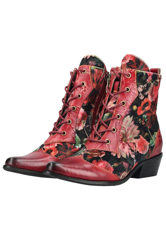 Laura Vita Stiefelette Leder/Textil Rot