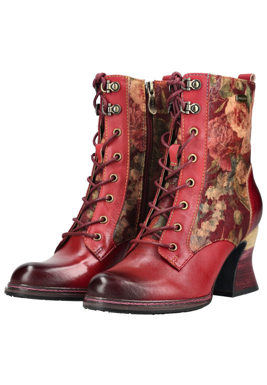 Laura Vita Stiefelette Leder/Textil Rot