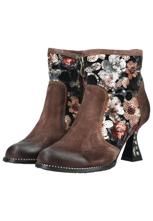 Laura Vita Stiefelette Leder/Textil Schoko