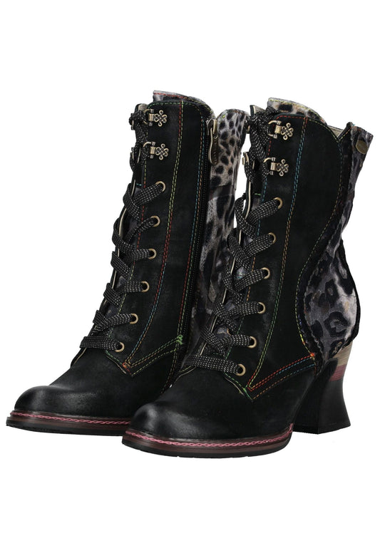 Laura Vita Stiefelette Leder/Textil Schwarz