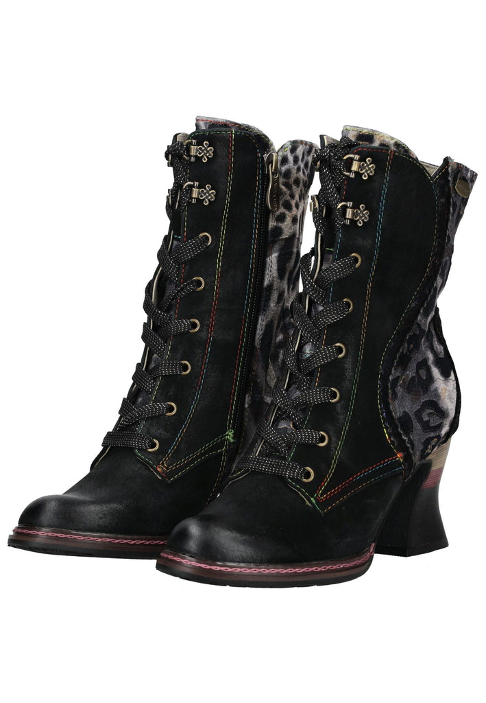Laura Vita Stiefelette Leder/Textil Schwarz