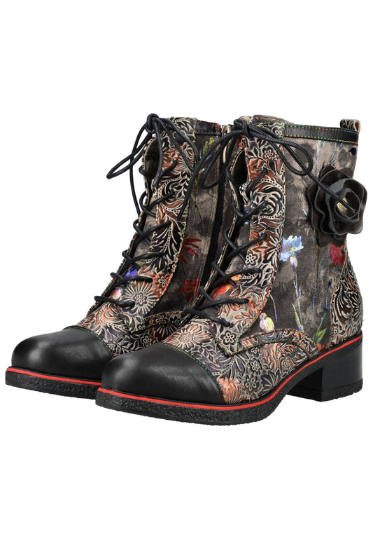 Laura Vita Stiefelette Leder/Textil Schwarz