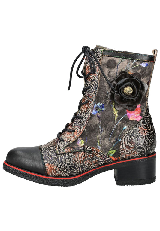Laura Vita Stiefelette Leder/Textil Schwarz