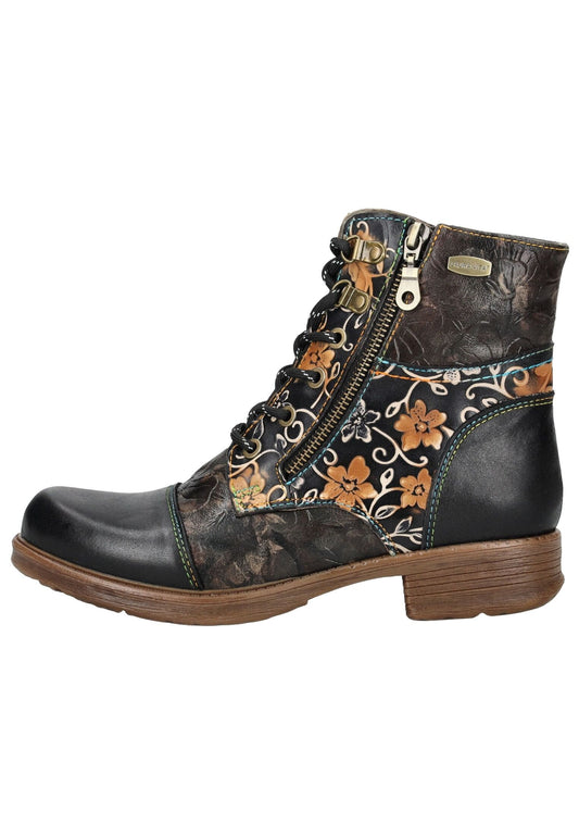 Laura Vita Stiefelette Leder/Textil Schwarz