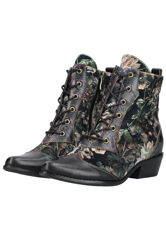 Laura Vita Stiefelette Leder/Textil Schwarz