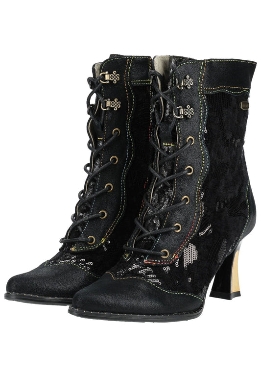 Laura Vita Stiefelette Leder/Textil Schwarz