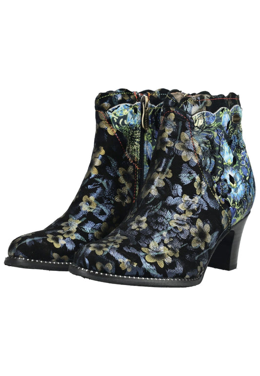 Laura Vita Stiefelette Leder/Textil Schwarz/Blau