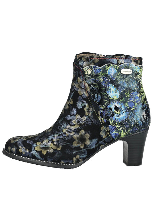 Laura Vita Stiefelette Leder/Textil Schwarz/Blau