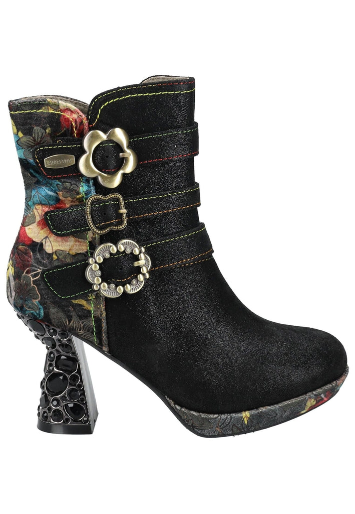 Laura Vita Stiefelette Leder/Textil Schwarz Kombi