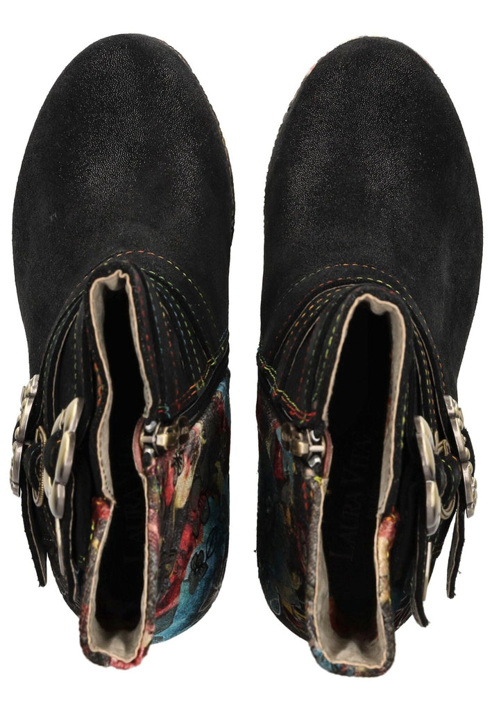 Laura Vita Stiefelette Leder/Textil Schwarz Kombi