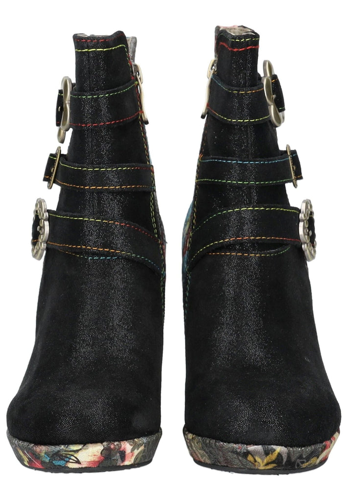 Laura Vita Stiefelette Leder/Textil Schwarz Kombi