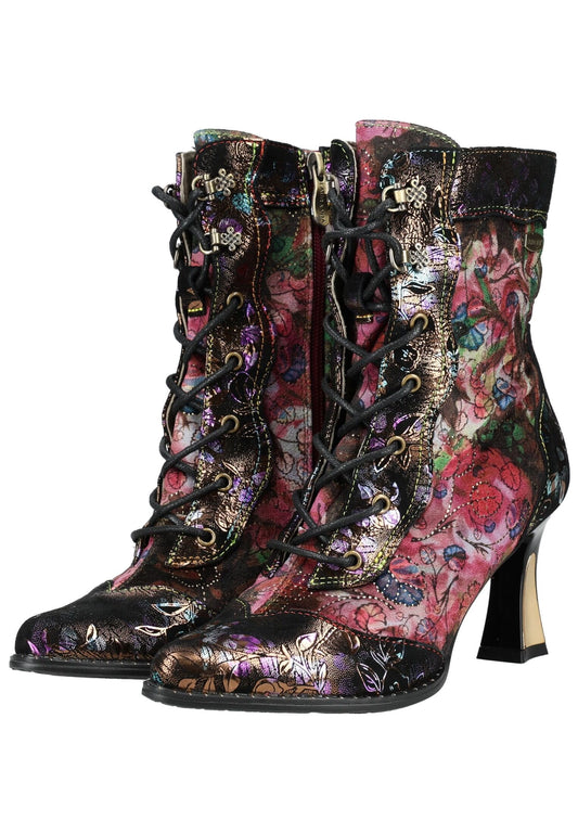 Laura Vita Stiefelette Leder/Textil Schwarz Kombi