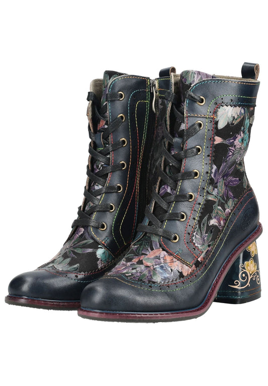 Laura Vita Stiefelette Leder/Textil Schwarz Multi