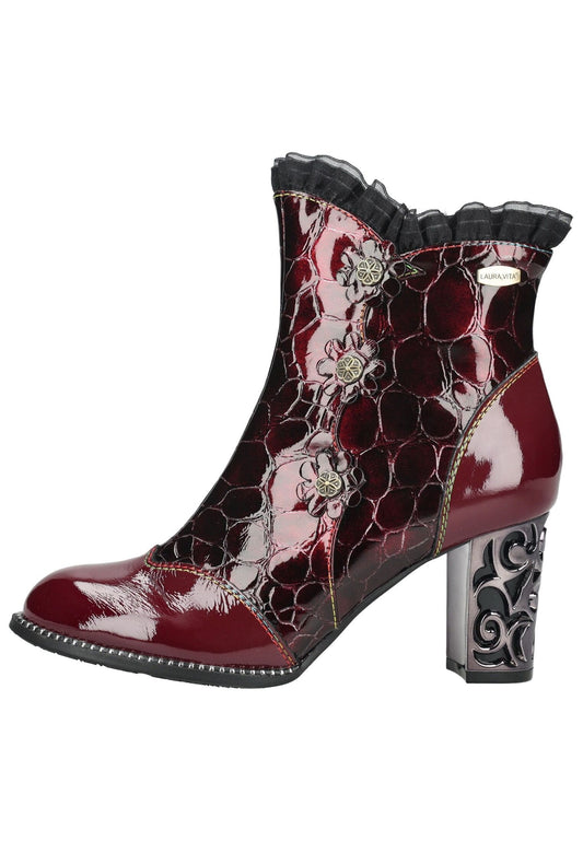 Laura Vita Stiefelette Leder/Textil Weinrot