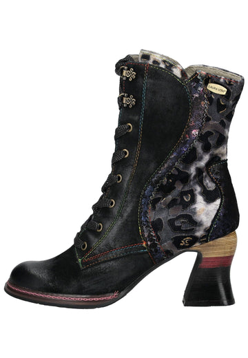 Stiefeletten Laura Vita Stiefelette Leder/Textil Schwarz