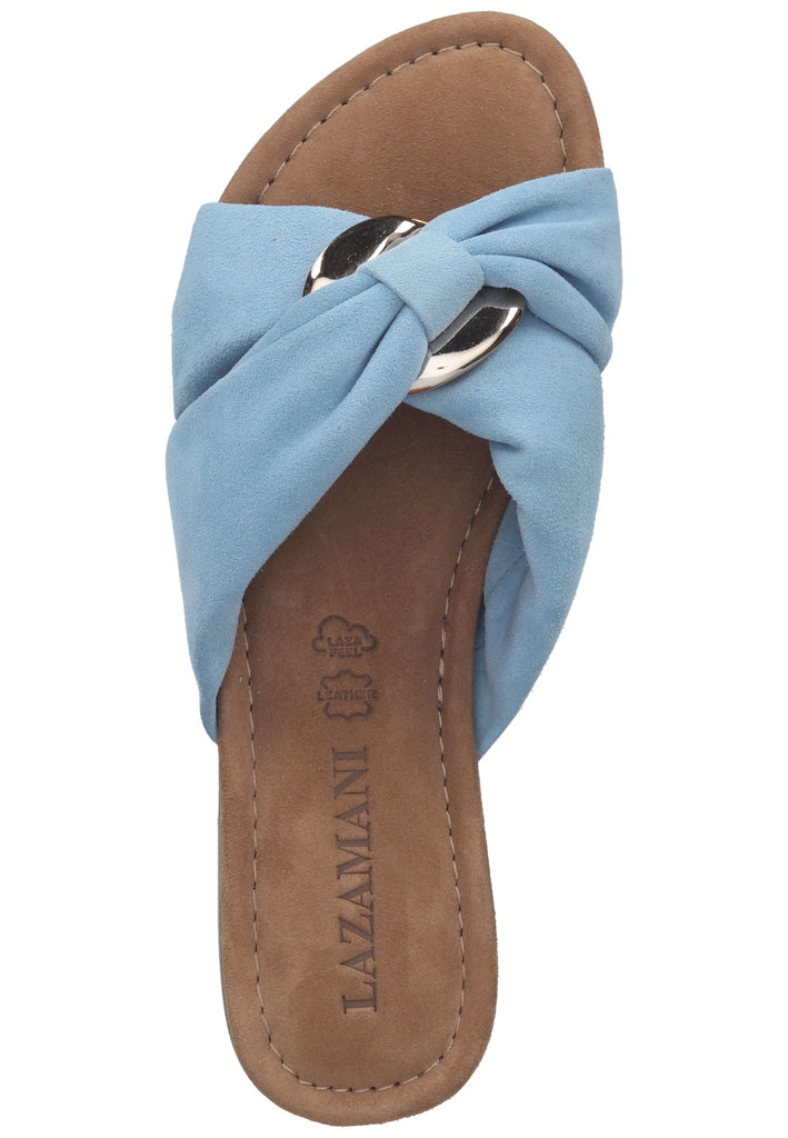 Lazamani Pantoletten Leder Azur