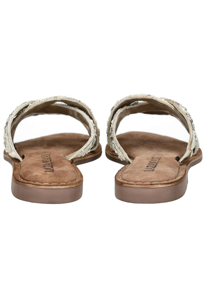 Lazamani Pantoletten Leder Beige