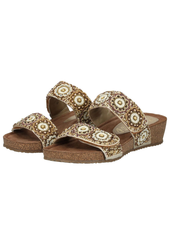 Lazamani Pantoletten Leder Beige