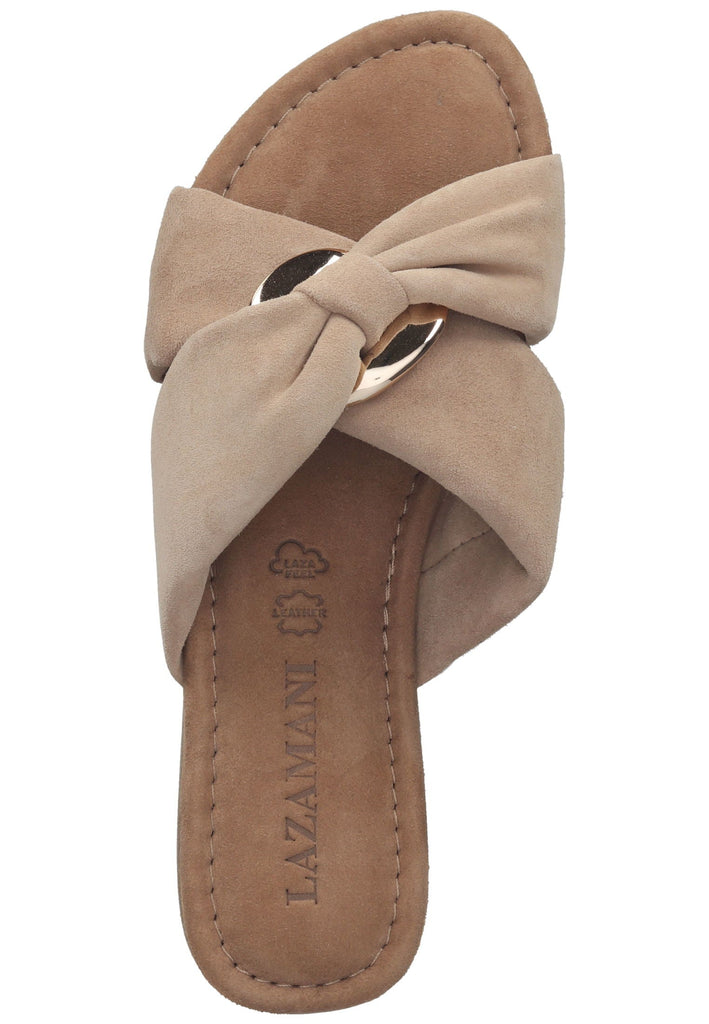 Lazamani Pantoletten Leder Beige