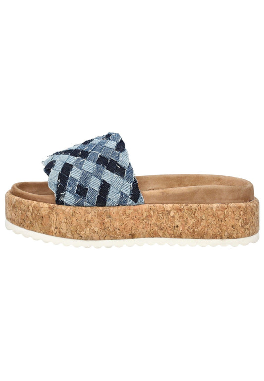 Lazamani Pantoletten Leder Denim
