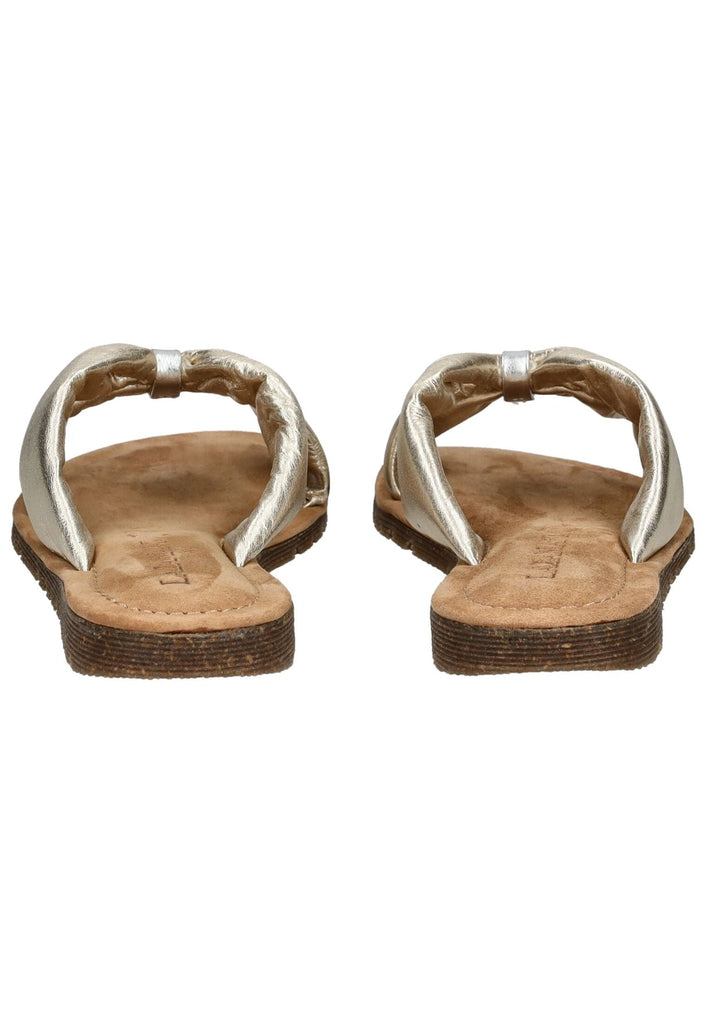 Lazamani Pantoletten Leder Gold