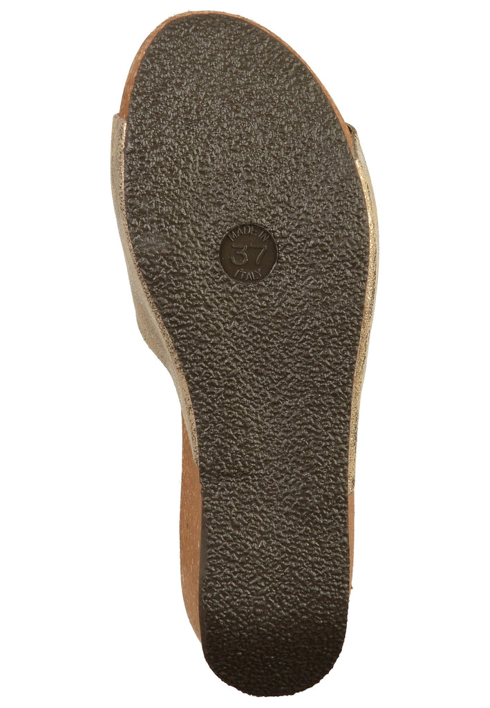 Lazamani Pantoletten Leder Gold