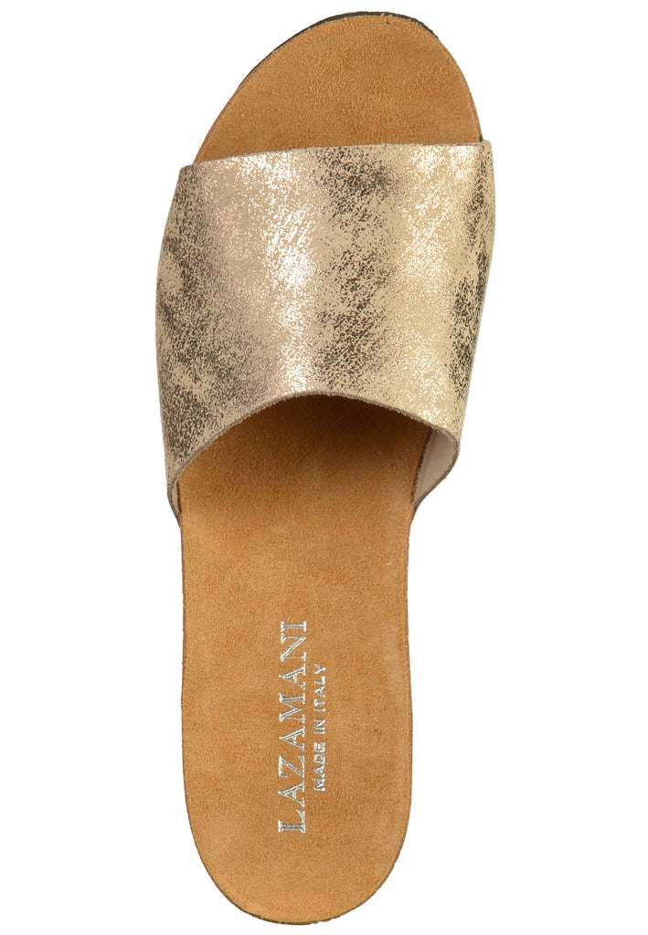 Lazamani Pantoletten Leder Gold