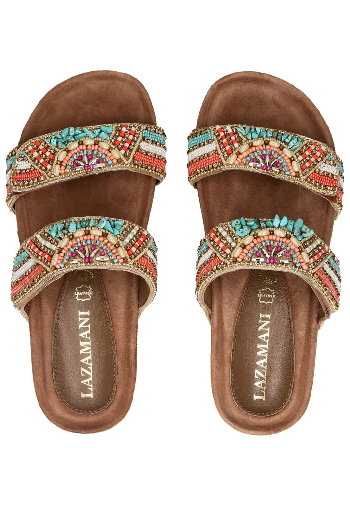 Lazamani Pantoletten Leder Multi