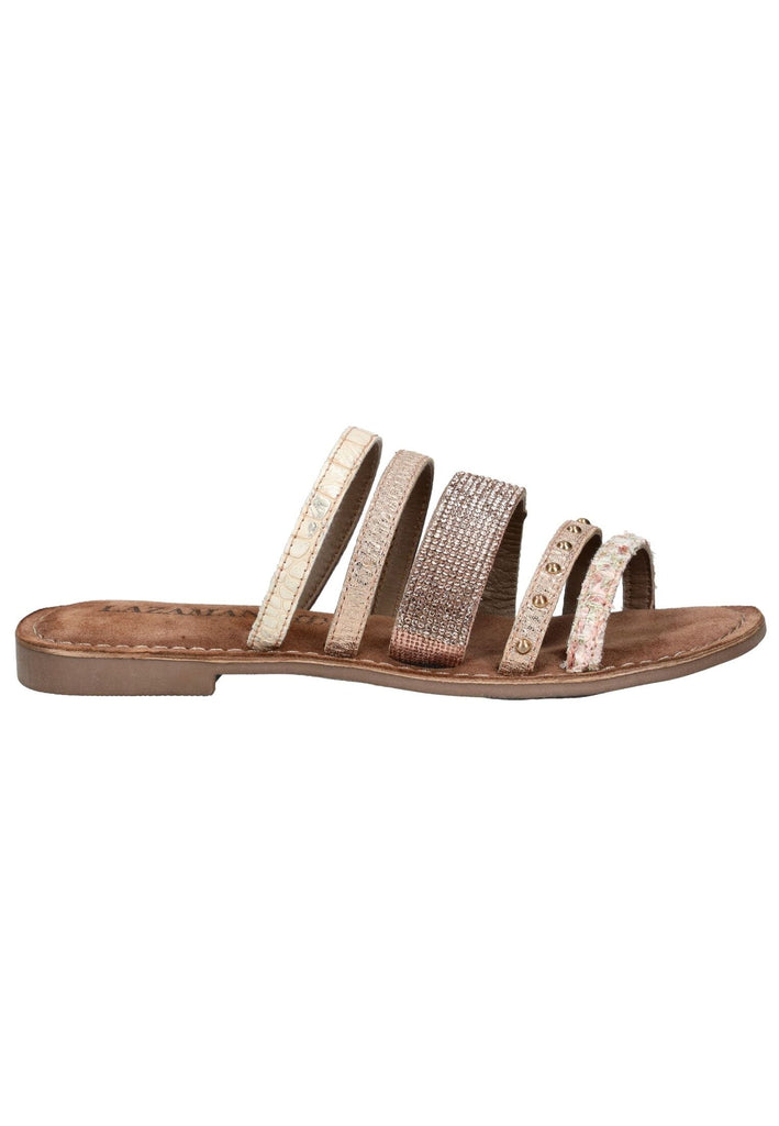 Lazamani Pantoletten Leder Rose