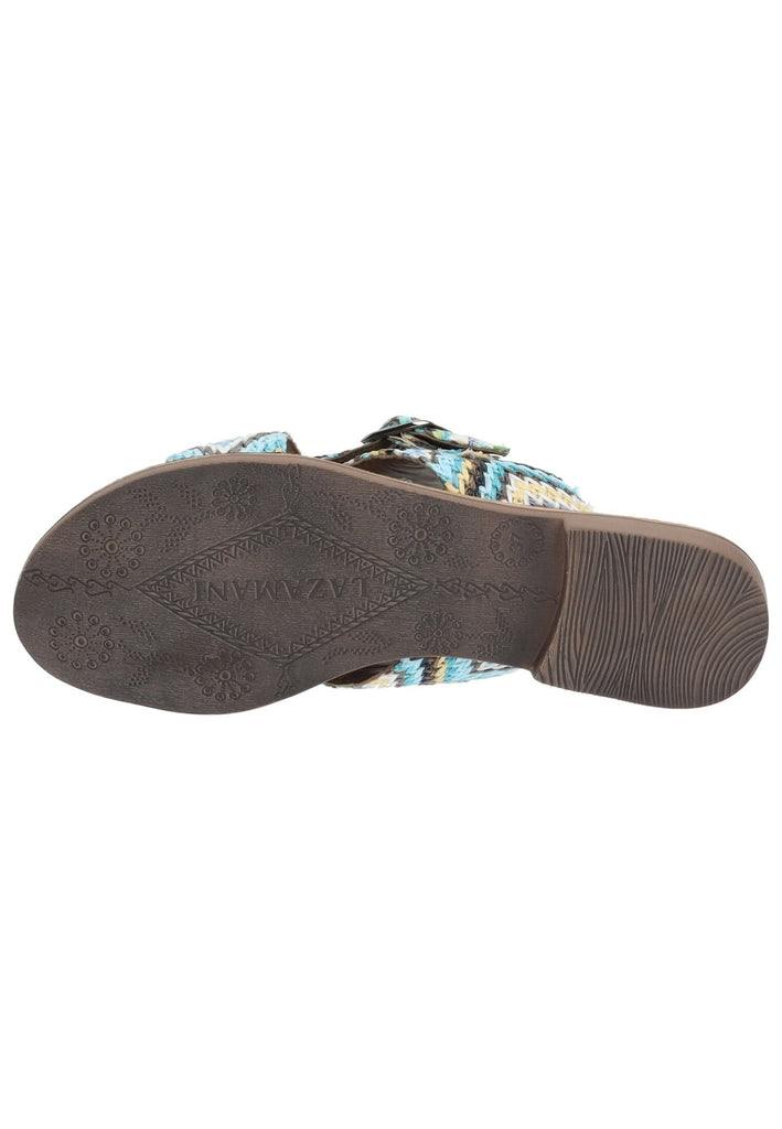 Lazamani Pantoletten Leder/Synthetik Blau/Multi