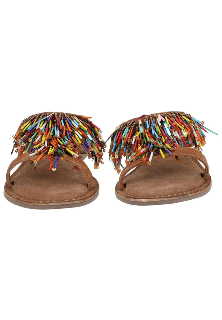 Lazamani Pantoletten Leder/Textil Tan