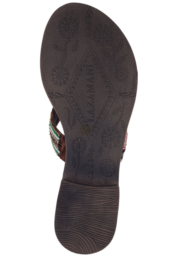 Lazamani Pantoletten Lederimitat/Textil Tan