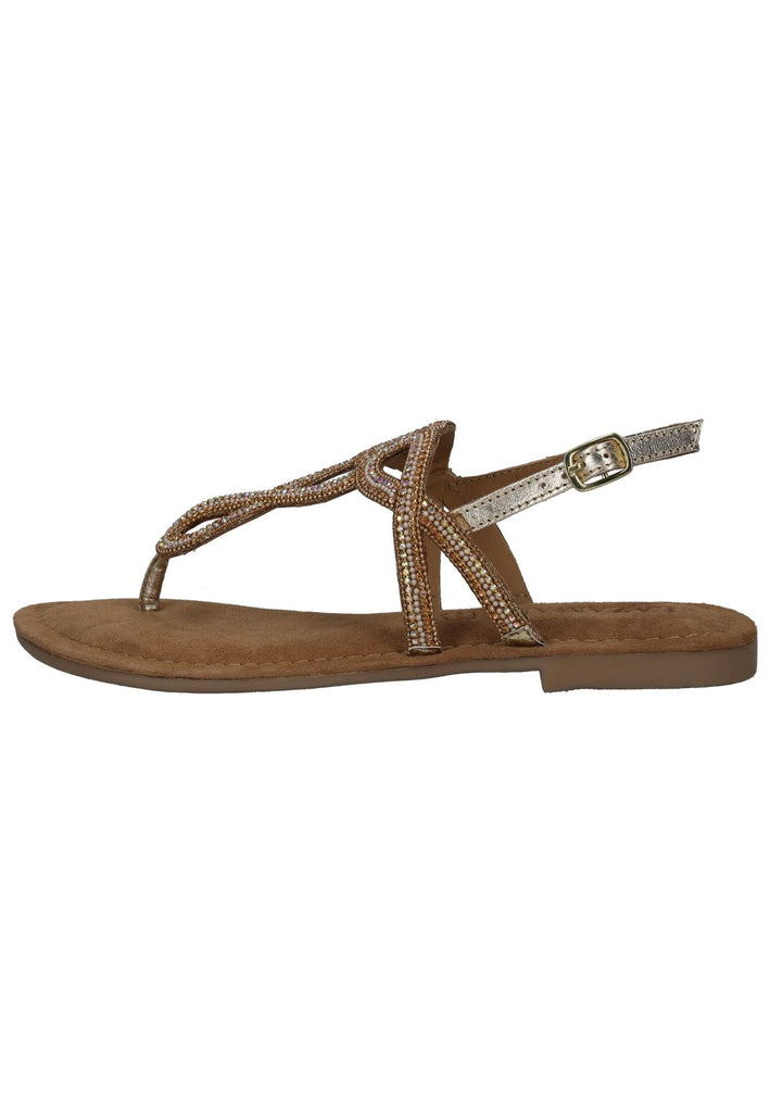 Sandalen Lazamani Zehensteg Leder Gold
