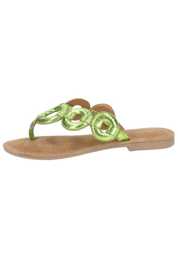 Sandalen Lazamani Zehensteg Leder Grün