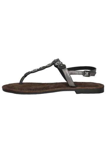Sandalen Lazamani Zehensteg Leder Pewter