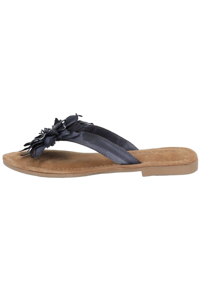 Sandalen Lazamani Zehensteg Leder Schwarz