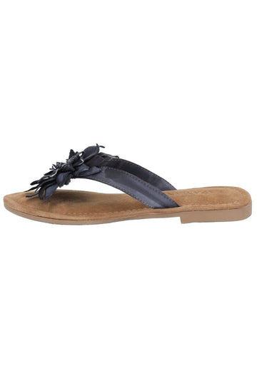 Sandalen Lazamani Zehensteg Leder Schwarz