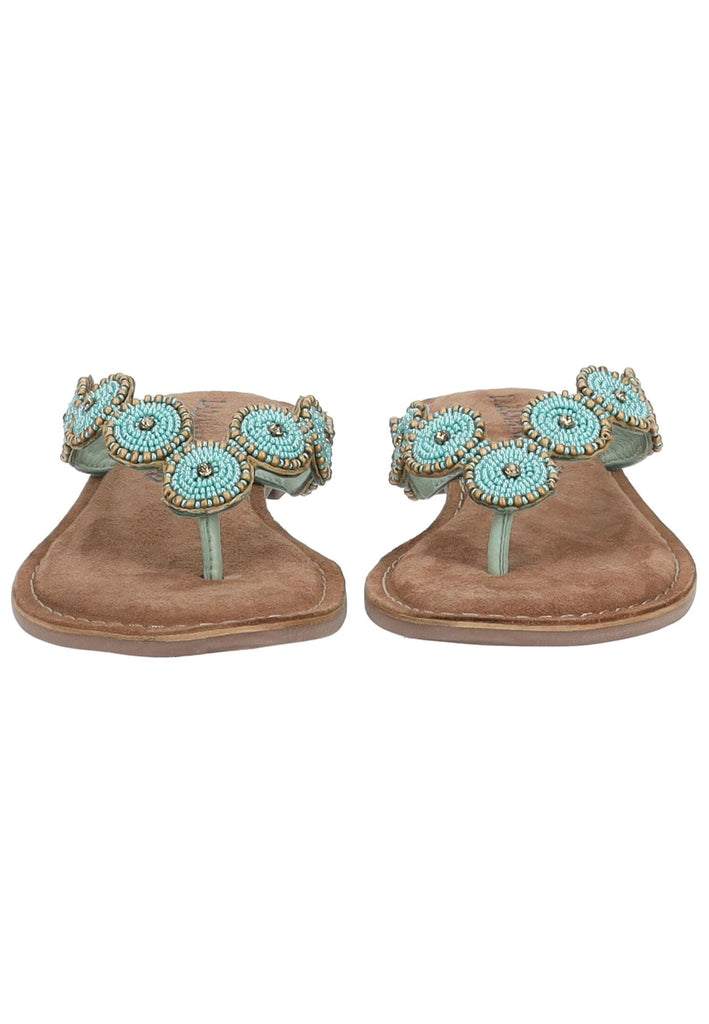 Lazamani Sandalen Leder/Textil Aqua