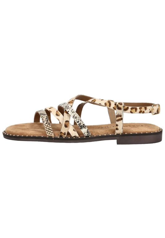 Lazamani Sandalen Leder/Textil Beige