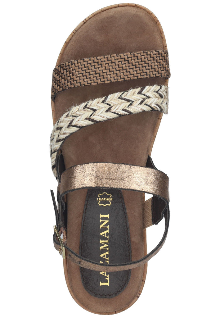 Lazamani Sandalen Leder/Textil Braun