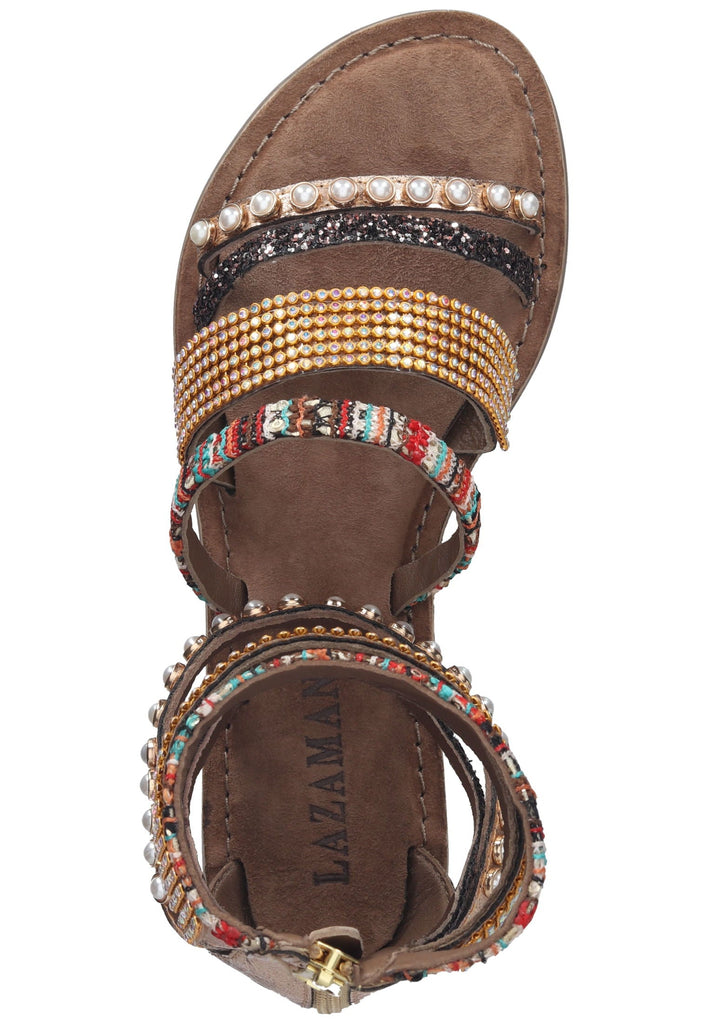 Lazamani Sandalen Leder/Textil Copper